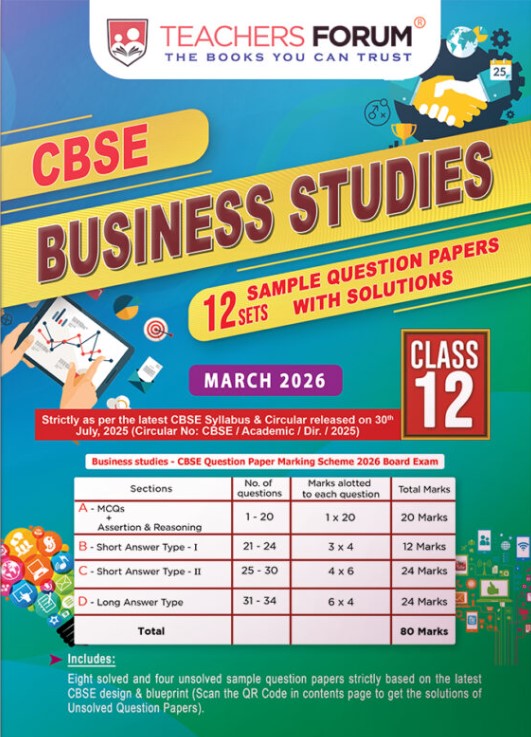 Teachers Forum CBSE Sample Question Paper Class 12 Business Studies (For 2026 Board Exam)